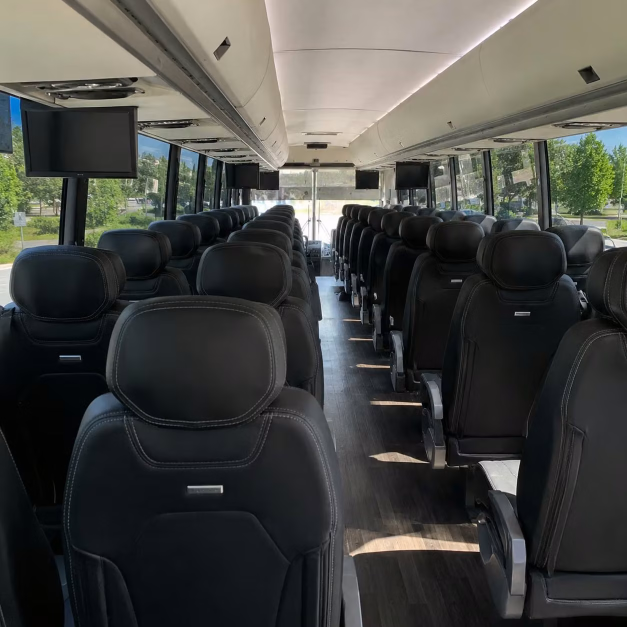 56 passenger charter bus interior